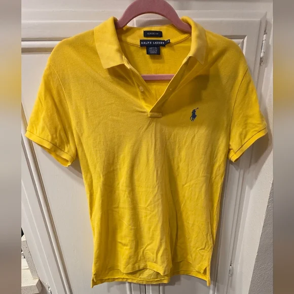 Ralph Lauren Women's Yellow Classic Fit Polo ~ Size Medium - Picture 2 of 9